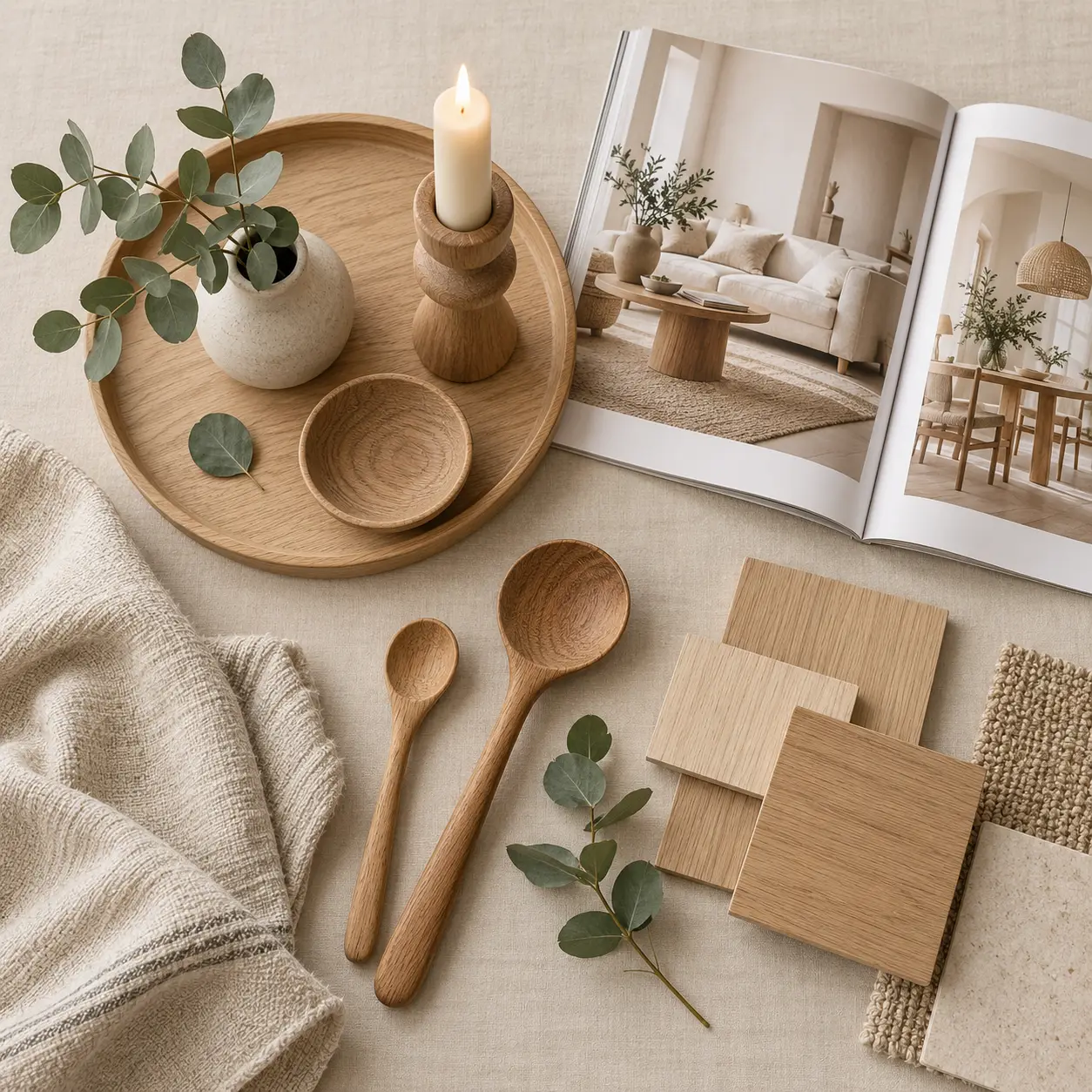 La décoration bois réchauffe la maison sans l’alourdir